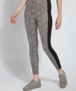 Lysse Lysse Foil Suede Laura Legging, Nickel Snake