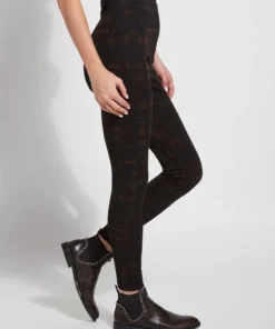 Lysse Pattern Denim Legging, Deep Olive Sketch Lysse