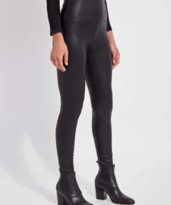 Lysse Lysse Texture Leather Legging, Kohl Black