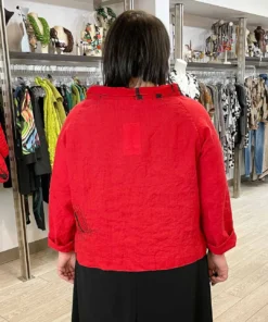 Mara Gibbucci Embroidered Short Jacket, Red Mara Gibbucci