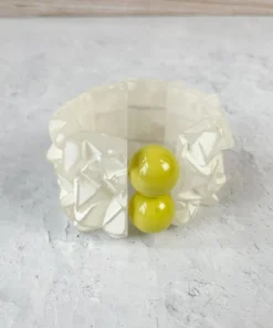 Michaela Malin Rocky Bracelet, White/Chartreuse