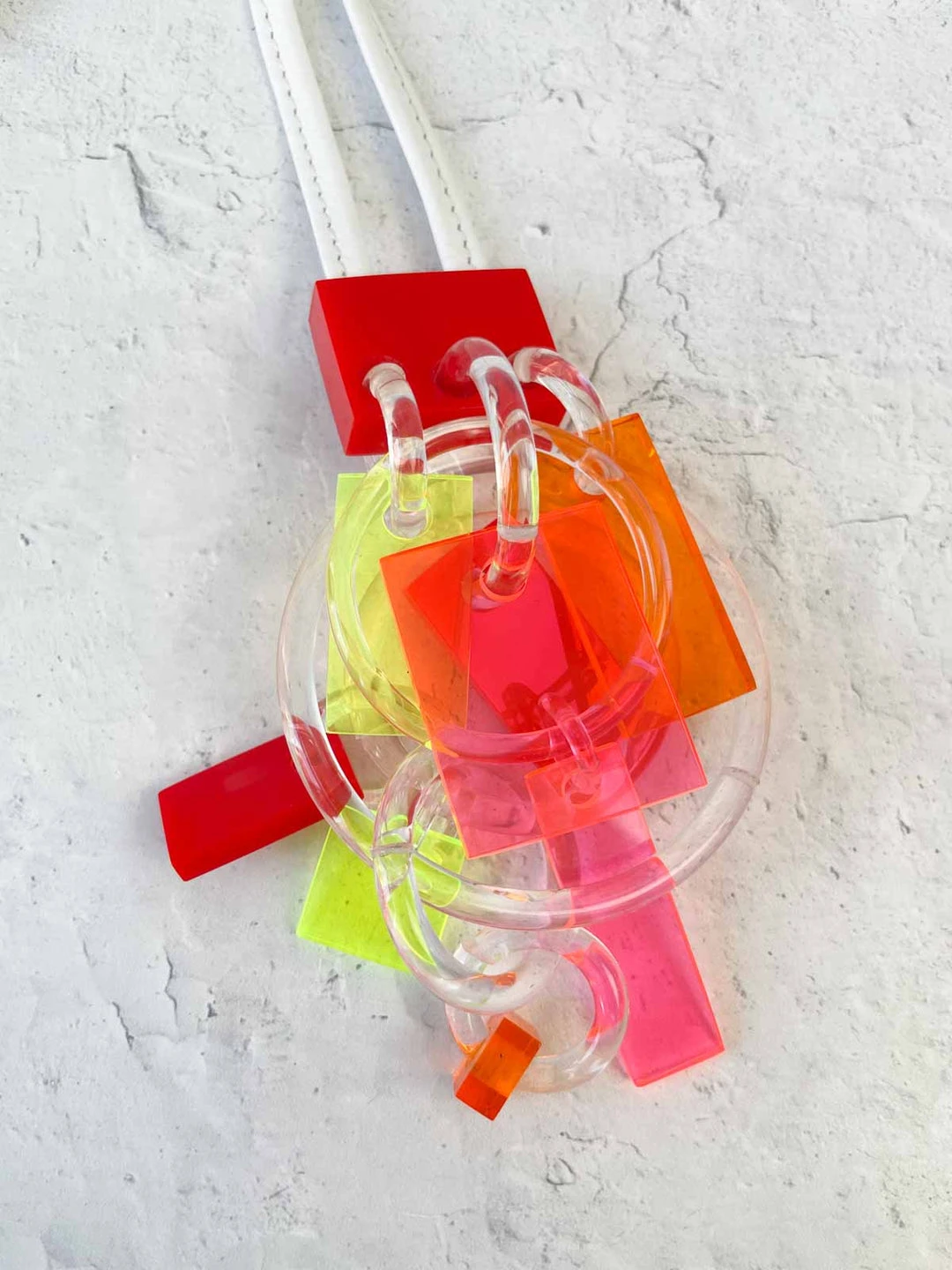 Monies Geometric Drops Pendant Necklace, Red Multi Monies 4 Monies Geometric Drops Pendant Necklace, Red Multi Monies