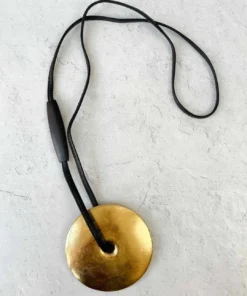 Monies Monies Large Round Pendant Necklace, Gold