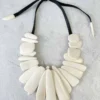 Monies Leather & Bone Bib Necklace, Bone