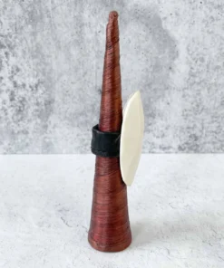 Monies Monies Long Faceted Carved Bone Ring, Bone 10 Monies Monies Long Faceted Carved Bone Ring, Bone