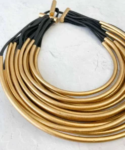 Monies Multistrand Collar Necklace, Gold Monies
