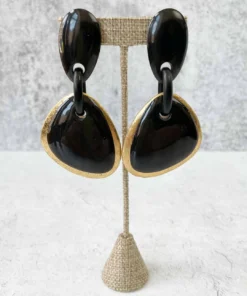 Monies Rio Earclips, Black/Gold