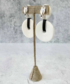 Monies Monies Round Drop Earclips, Bone