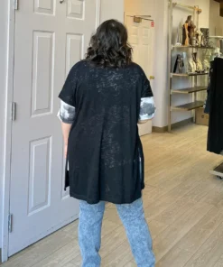 Nally And Millie Nally & Millie Lightweight Slub Knit Cover Up, Black