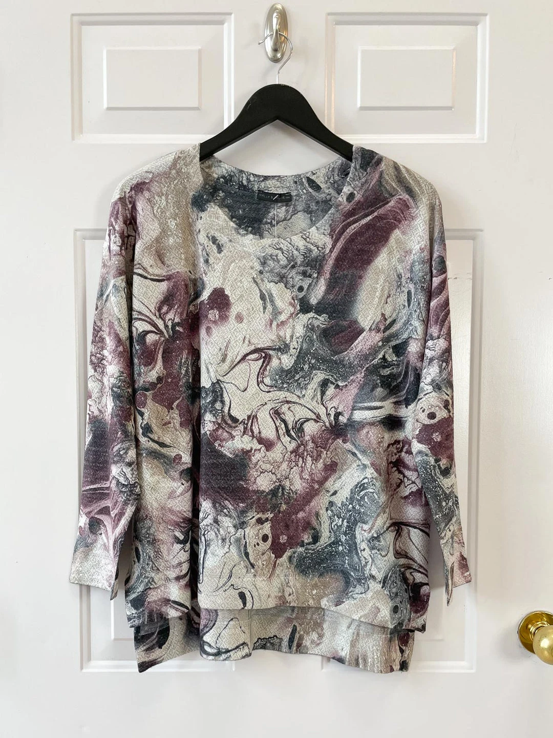 Nally And Millie Nally & Millie Brushed Marble Boxy Hi Lo Top, Multi