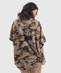 Alembika Urban Camo Raglan Cocoon Top, Brown