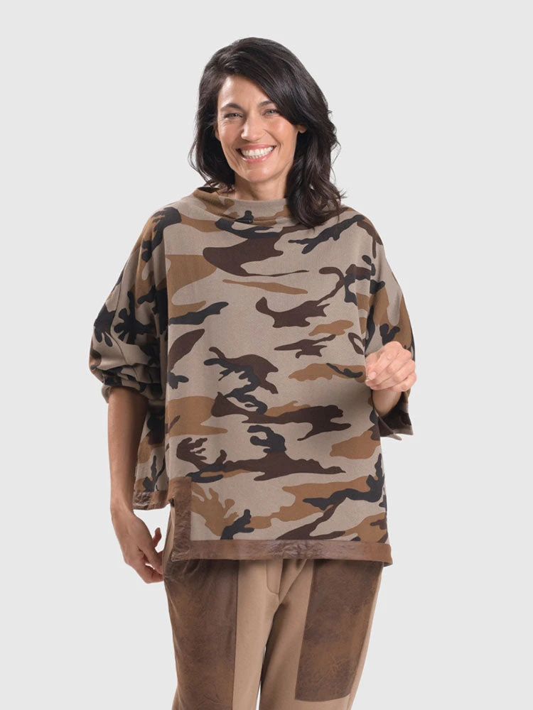 Alembika Alembika Urban Camo Hi Lo Boxy Top, Brown 5 Alembika Alembika Urban Camo Hi Lo Boxy Top, Brown