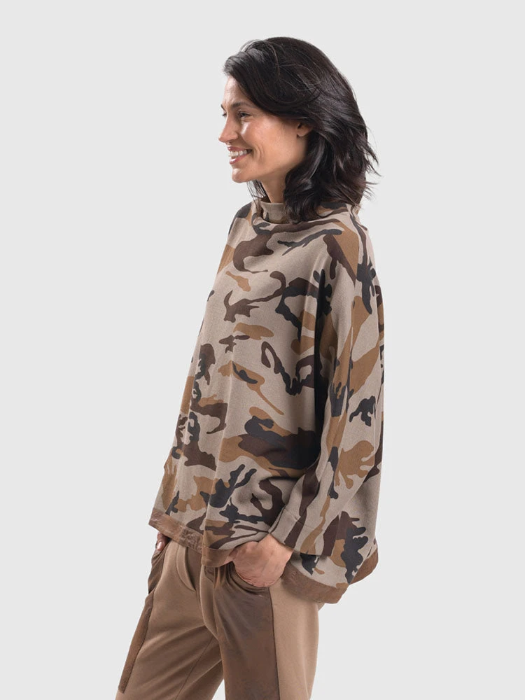 Alembika Alembika Urban Camo Hi Lo Boxy Top, Brown 8 Alembika Alembika Urban Camo Hi Lo Boxy Top, Brown