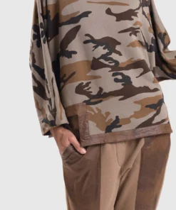 Alembika Alembika Urban Camo Hi Lo Boxy Top, Brown 20 Alembika Alembika Urban Camo Hi Lo Boxy Top, Brown