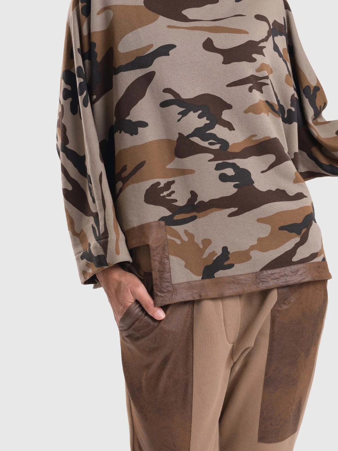 Alembika Alembika Urban Camo Hi Lo Boxy Top, Brown 11 Alembika Alembika Urban Camo Hi Lo Boxy Top, Brown