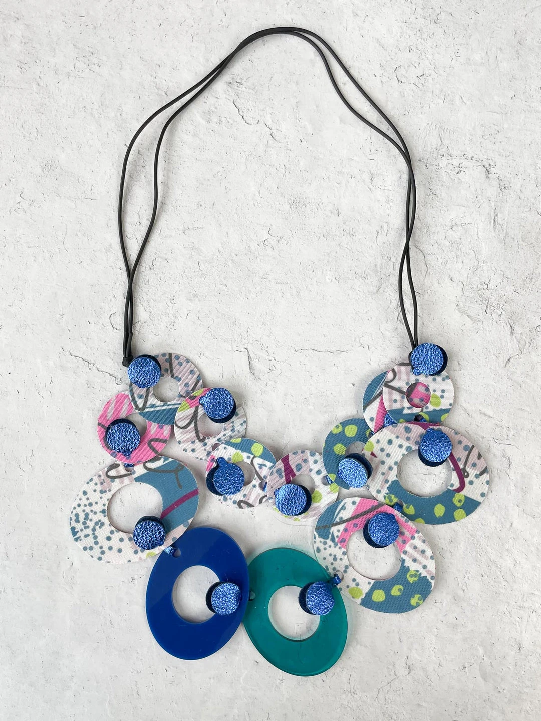 Pattern Gems Harmony Necklace, Blue/Teal 3 Pattern Gems Harmony Necklace, Blue/Teal