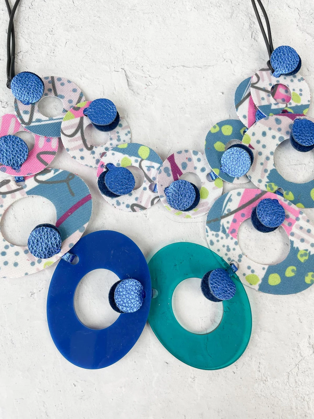 Pattern Gems Harmony Necklace, Blue/Teal 4 Pattern Gems Harmony Necklace, Blue/Teal