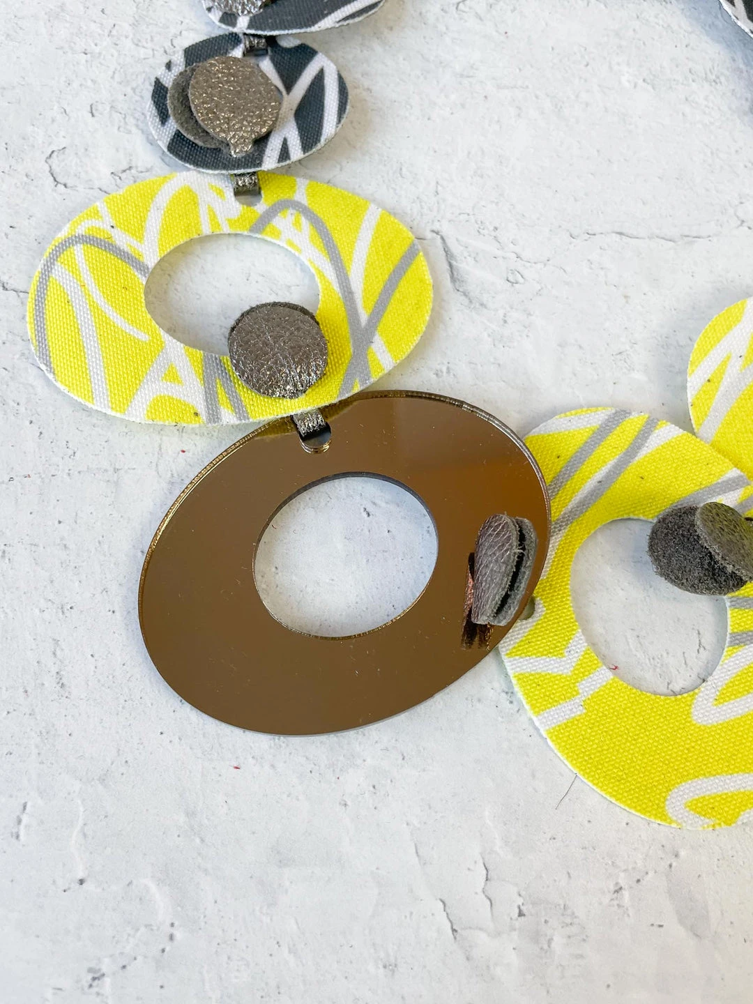 Pattern Gems Melody Necklace, Bronze Mirror/Yellow 4 Pattern Gems Melody Necklace, Bronze Mirror/Yellow