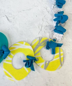 Pattern Gems Pattern Gems Music Necklace, Clear Blue/Yellow