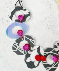 Pattern Gems Music Necklace, Iridescent/Grey