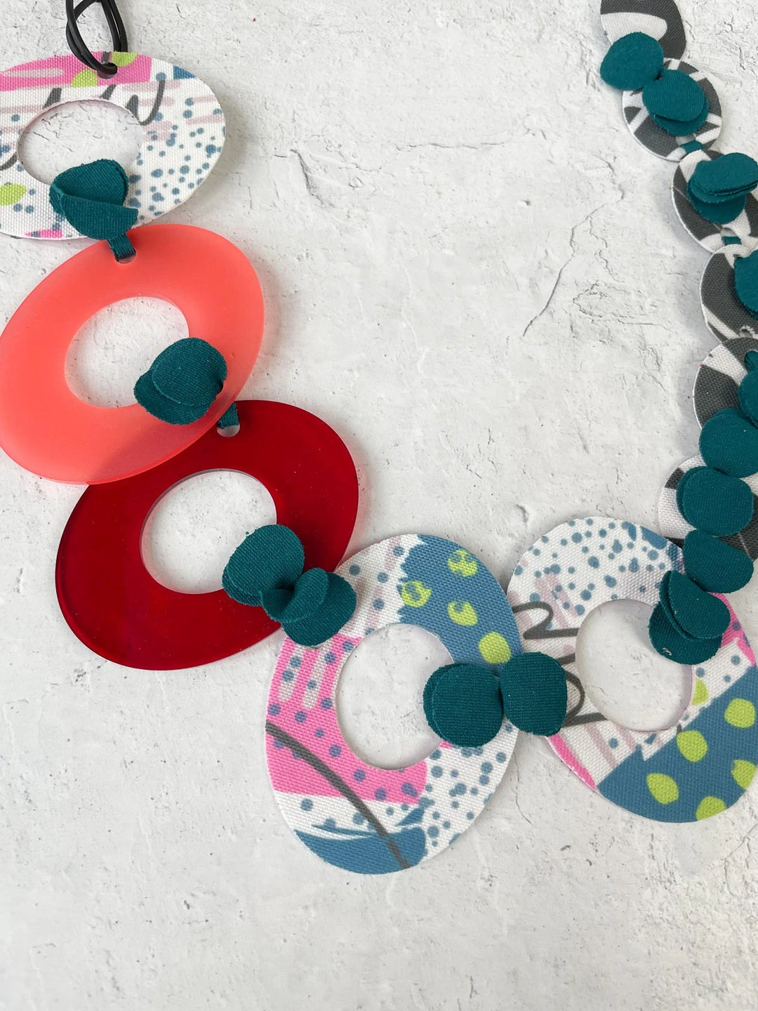 Pattern Gems Music Necklace, Peach/Teal Pattern Gems 4 Pattern Gems Music Necklace, Peach/Teal Pattern Gems