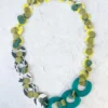 Pattern Gems Rhythm Necklace, Clear Teal/Yellow