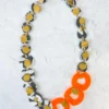 Pattern Gems Rhythm Necklace, Neon Orange/Grey Pattern Gems 1 Pattern Gems Rhythm Necklace, Neon Orange/Grey Pattern Gems