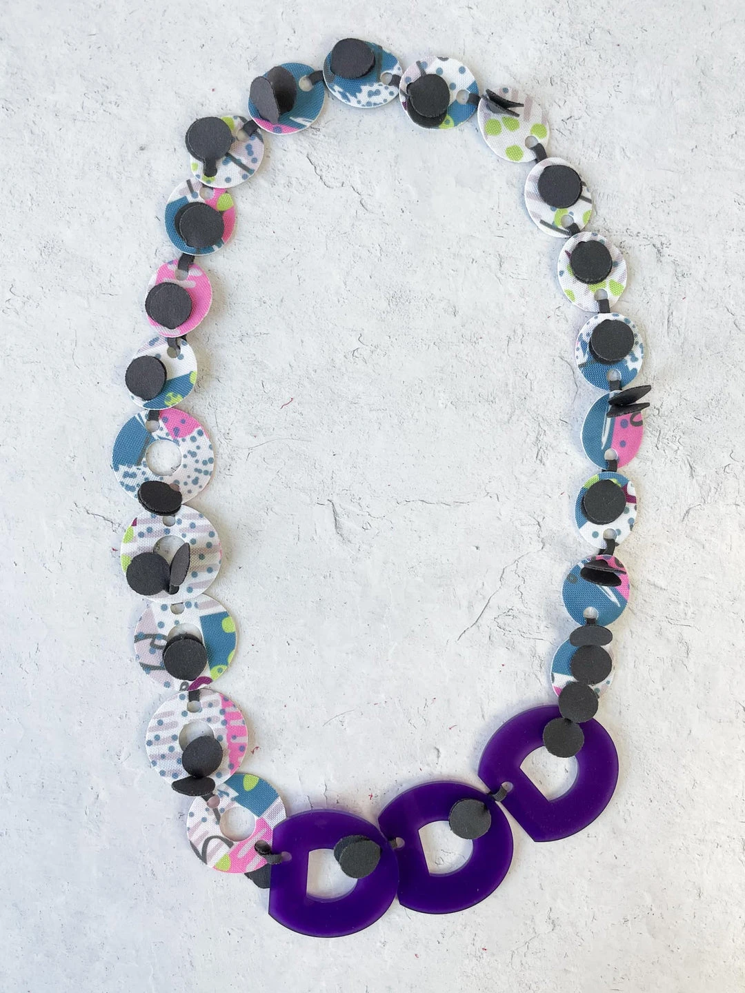 Pattern Gems Rhythm Necklace, Purple/Teal Pattern Gems 3 Pattern Gems Rhythm Necklace, Purple/Teal Pattern Gems