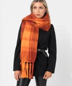 Pia Rossini Zabella Scarf, Orange/Red