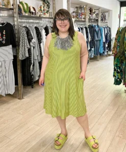 Pure Essence Pure Essence A-Line Tank Dress, Citrus/Grey