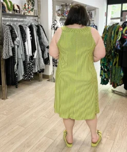 Pure Essence Pure Essence A-Line Tank Dress, Citrus/Grey