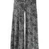 Q'Neel Q'Neel Crackle Print Lantern Pant, Black/Tan