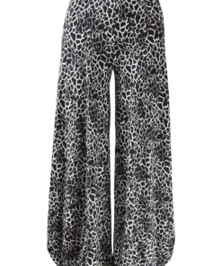 Q'Neel Q'Neel Crackle Print Lantern Pant, Black/Tan