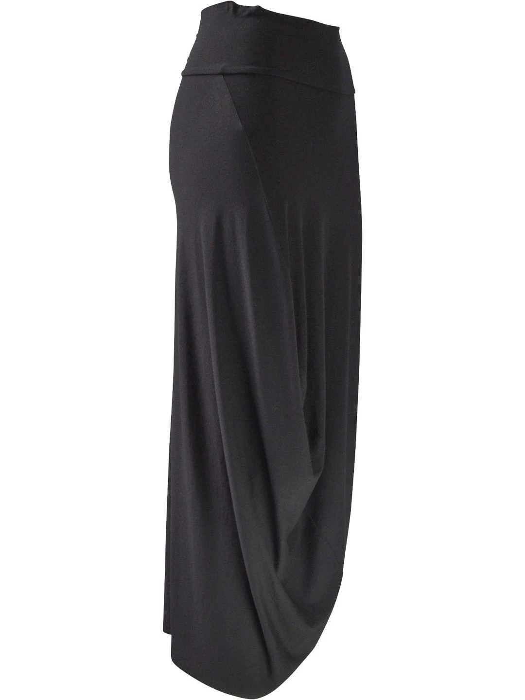 Q'Neel Drape Side Skirt, Black 4 Q'Neel Drape Side Skirt, Black