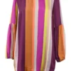 Q'Neel Gathered Sleeve Striped Blouse, Multi