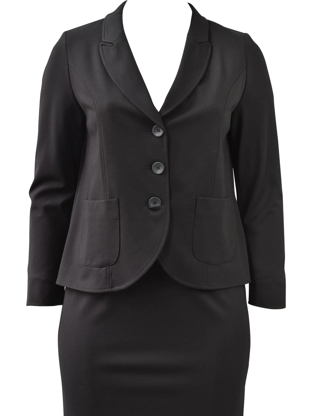 Q'Neel Ponte Pocket Blazer, Black 3 Q'Neel Ponte Pocket Blazer, Black