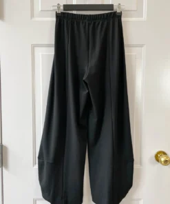 Q'Neel Ponte Seamed Lantern Pant, Black