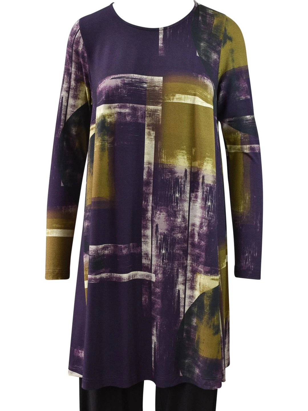 Q'Neel Printed A-Line Tunic, Plum/Ochre 3 Q'Neel Printed A-Line Tunic, Plum/Ochre