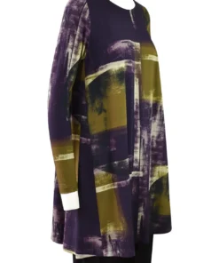 Q'Neel Printed A-Line Tunic, Plum/Ochre 7 Q'Neel Printed A-Line Tunic, Plum/Ochre