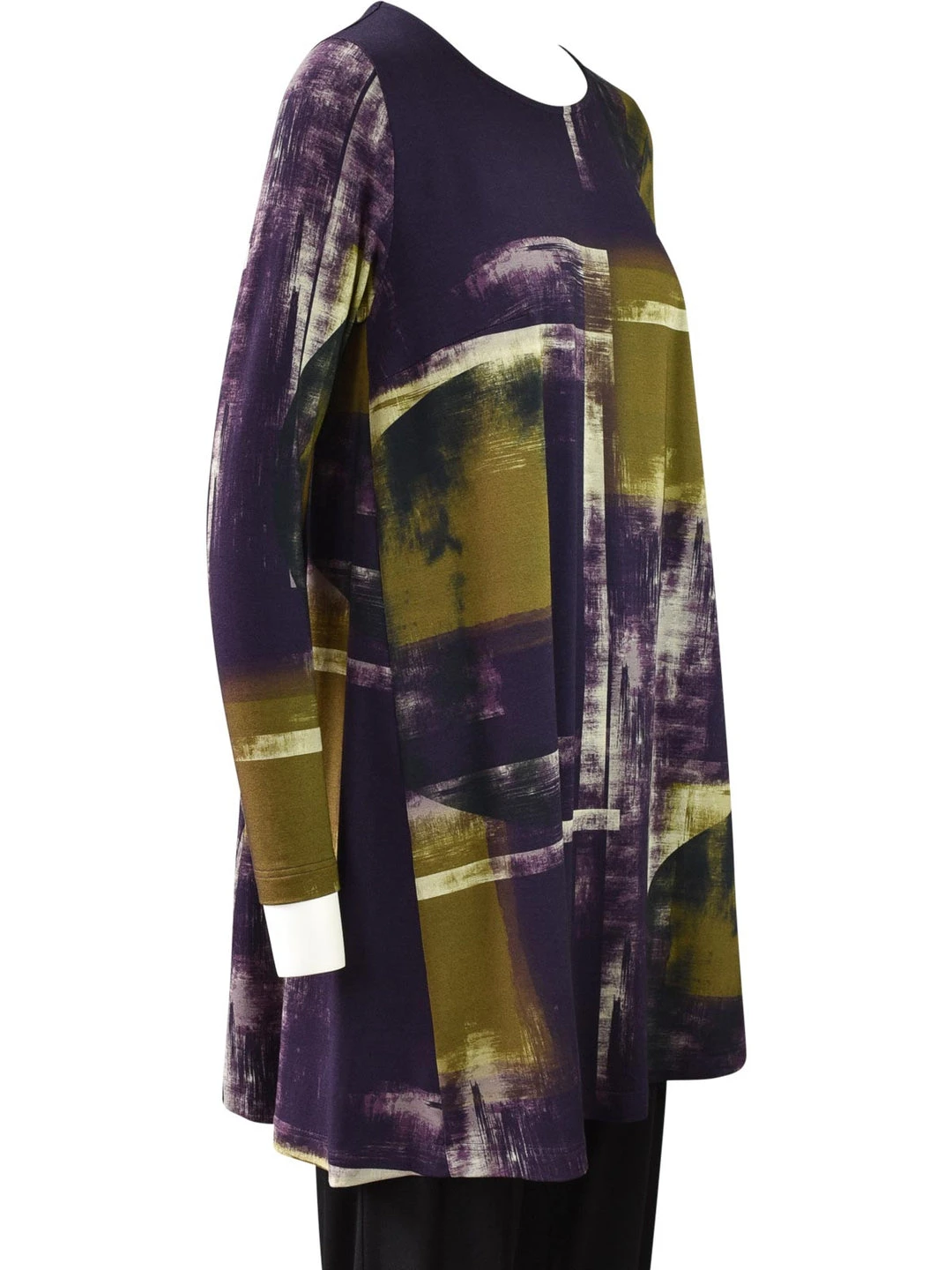 Q'Neel Printed A-Line Tunic, Plum/Ochre 5 Q'Neel Printed A-Line Tunic, Plum/Ochre