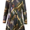 Q'Neel Q'Neel Printed Round Neck Tunic, Brown Multi 2 Q'Neel Q'Neel Printed Round Neck Tunic, Brown Multi