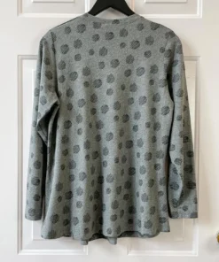 Q'Neel Scribble Dot Scoop Neck Top, Grey Q'Neel