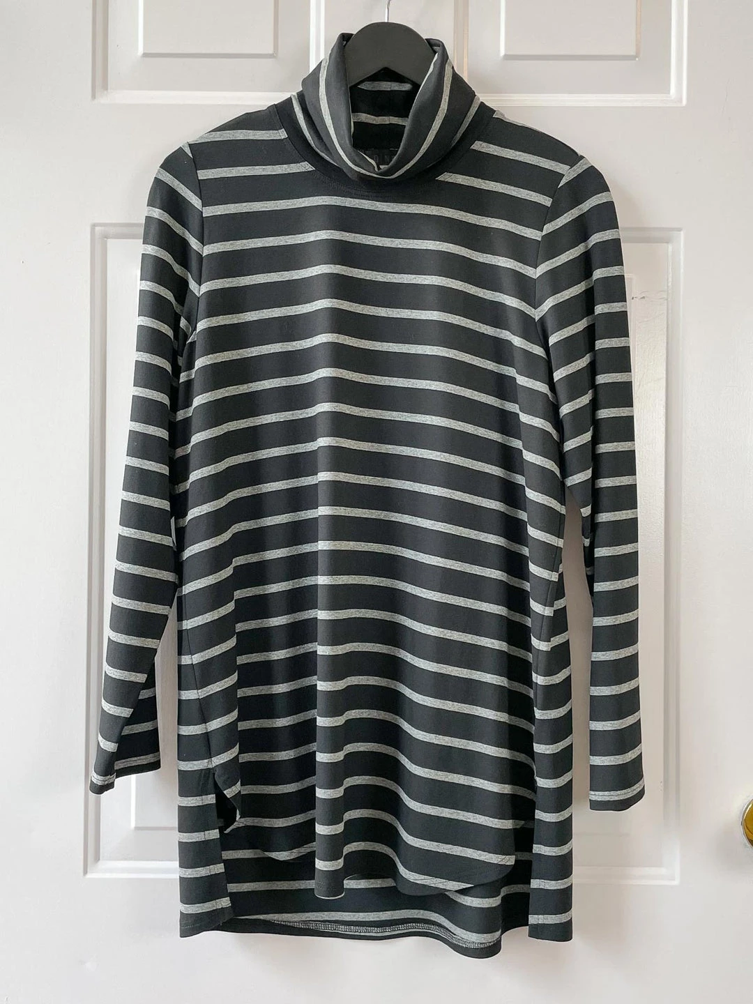 Q'Neel Striped Turtle Neck Tunic, Black/Grey Q'Neel 3 Q'Neel Striped Turtle Neck Tunic, Black/Grey Q'Neel