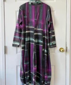 Q'Neel Turtleneck Midi Dress, Magenta/Teal