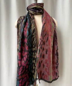 Rapti Fashion Cashmere Rectangular Scarf, Black Multi Zebra Rapti Fashion