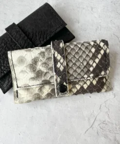 Riel Card Holder, Beige Snake