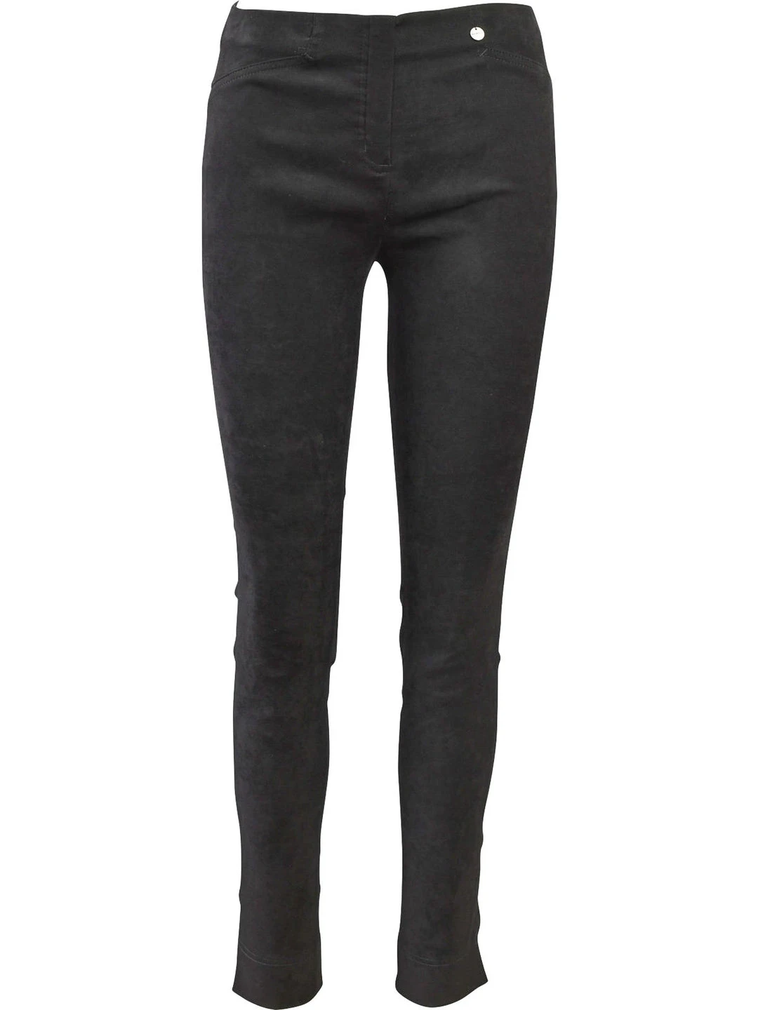 Robell Robell Rose Slim Faux Suede Pant, Black 3 Robell Robell Rose Slim Faux Suede Pant, Black