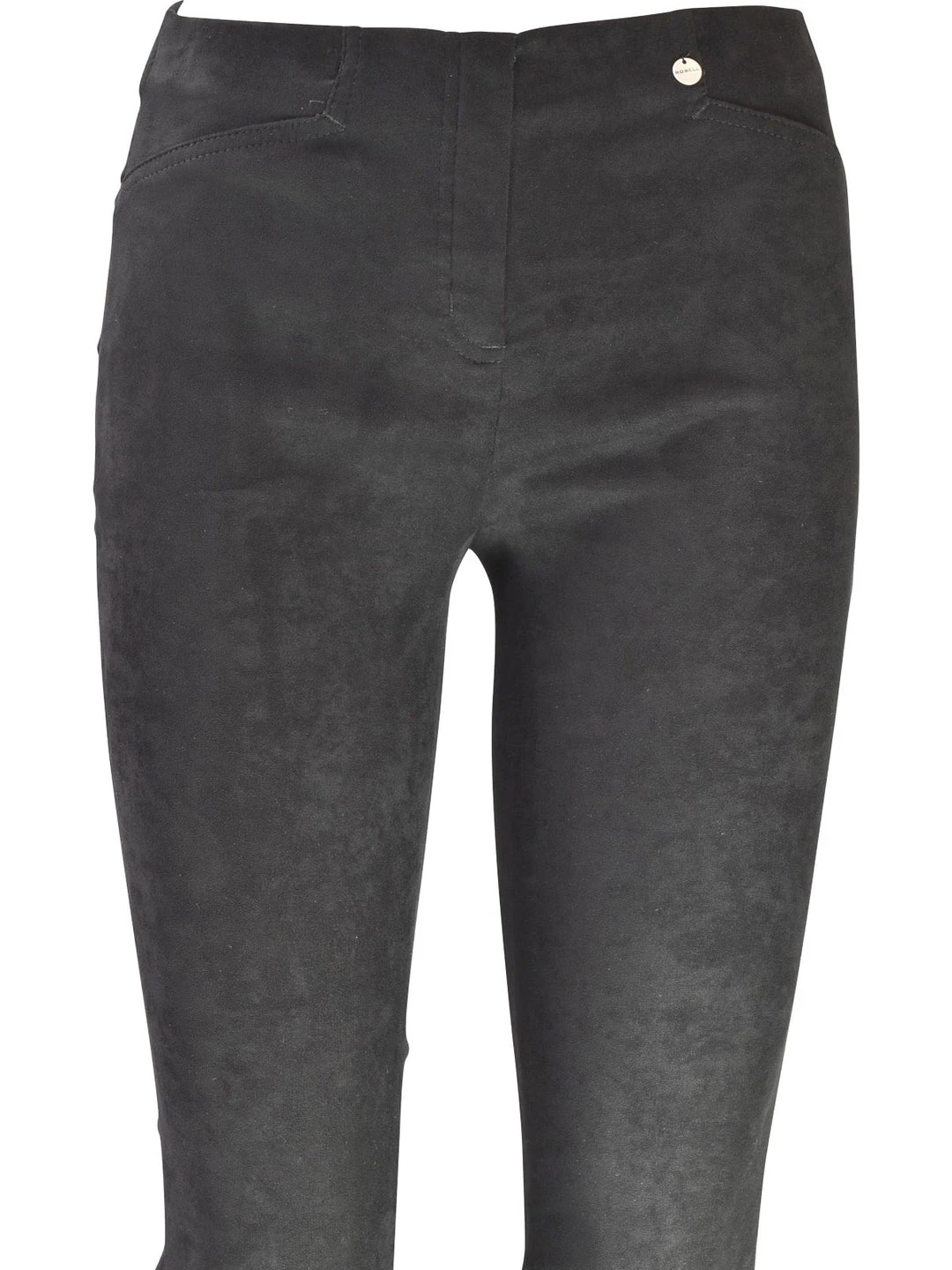 Robell Robell Rose Slim Faux Suede Pant, Black 6 Robell Robell Rose Slim Faux Suede Pant, Black