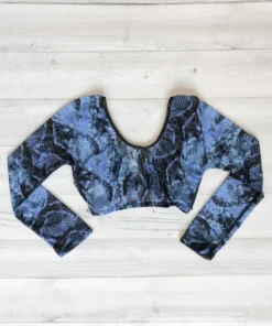 Sleevey Wonders 3/4 Sleeve Snakeskin Mesh Sleeves, Blue