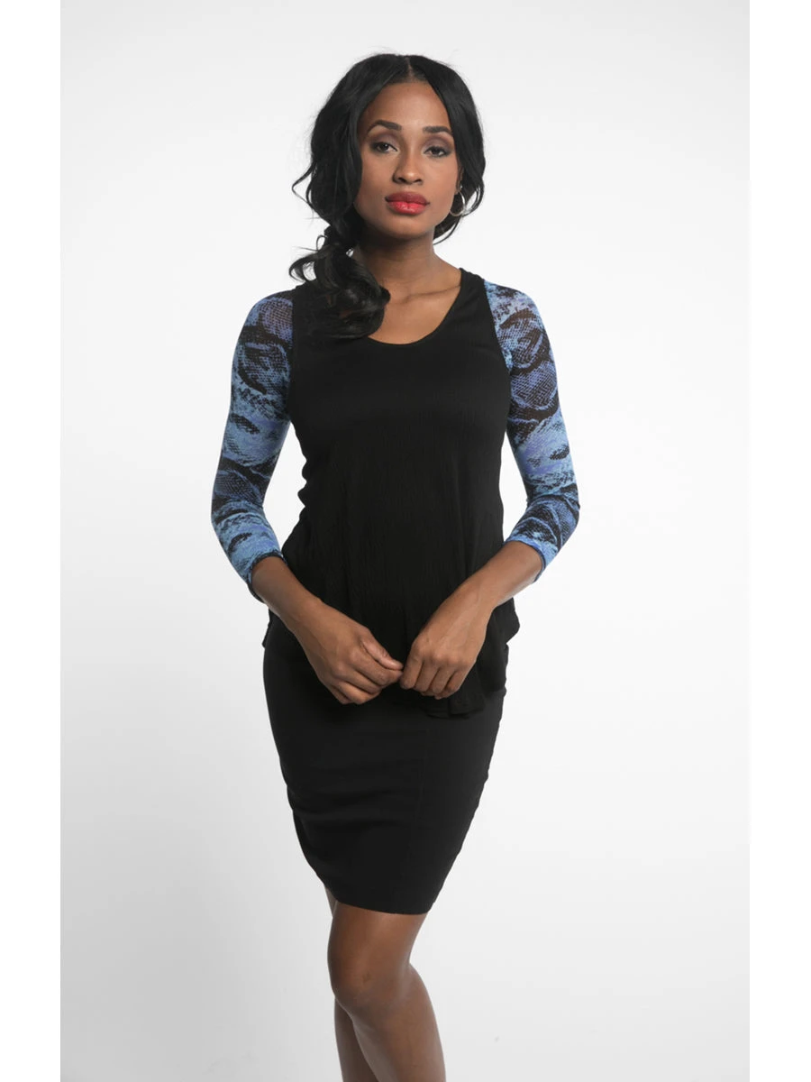 Sleevey Wonders 3/4 Sleeve Snakeskin Mesh Sleeves, Blue
